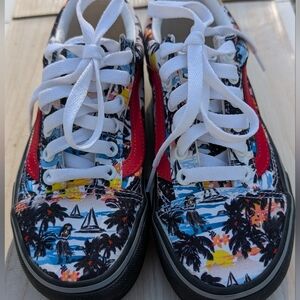 Vans Customs Hawaiian Print Low Top Platform Sneakers